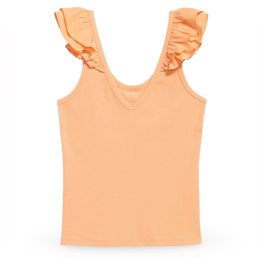 NWTS💓GAP OLD NAVY LG💓PEACH BLOSSOM PREMIUM RIBBED V NECK FLUTTERED SLEEVE TOP - Picture 9 of 11